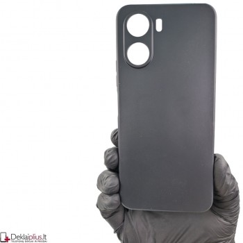 Silikoninis plonas 1mm. storio dėklas - juodas (Vivo Y16)